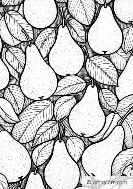 Pear-themed Pattern Coloring Page